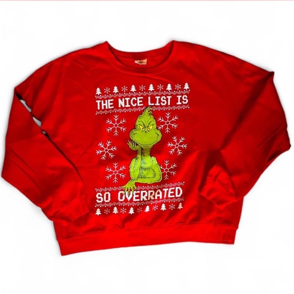 Christmas Grinch Red Sweatshirt, XXL - Picture 1 of 5